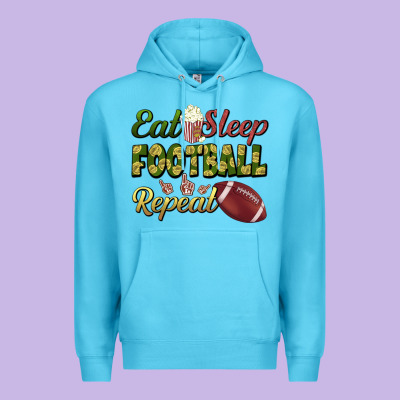 Eat Sleep Football Repeat Premium Hoodie Designed By Bundleandbundleshop