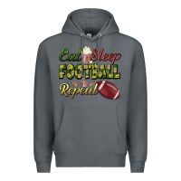 Rock eat sleep football repeat Premium Hoodie - BundleAndBundleShop