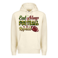 Sandshell eat sleep football repeat Premium Hoodie - BundleAndBundleShop