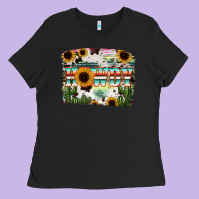 Howdy Serape And Sunflower Ladies Tee Designed By Ranaportraitstore
