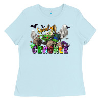Baby Blue spooky crusher monster truck Ladies Tee - LillyAllenDesigns