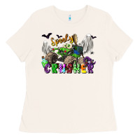 Bone spooky crusher monster truck Ladies Tee - LillyAllenDesigns