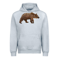 Heather Grey bear Urban Hoodie - BarkalooDesign