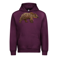 Mauve Wine bear Urban Hoodie - BarkalooDesign