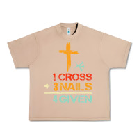 Burro Vintage 1 Cross 3 Nails Forgiven Christian Easter Gift Urban Heavy Tee - lanVoArt
