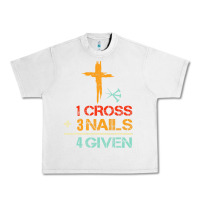 Lunar Rock Vintage 1 Cross 3 Nails Forgiven Christian Easter Gift Urban Heavy Tee - lanVoArt