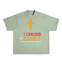 Oil Green Vintage 1 Cross 3 Nails Forgiven Christian Easter Gift Urban Heavy Tee - lanVoArt