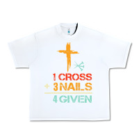White Vintage 1 Cross 3 Nails Forgiven Christian Easter Gift Urban Heavy Tee - lanVoArt