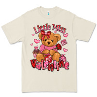 Little Miss Valentine Teddy Bear Premium Tee | Teevron