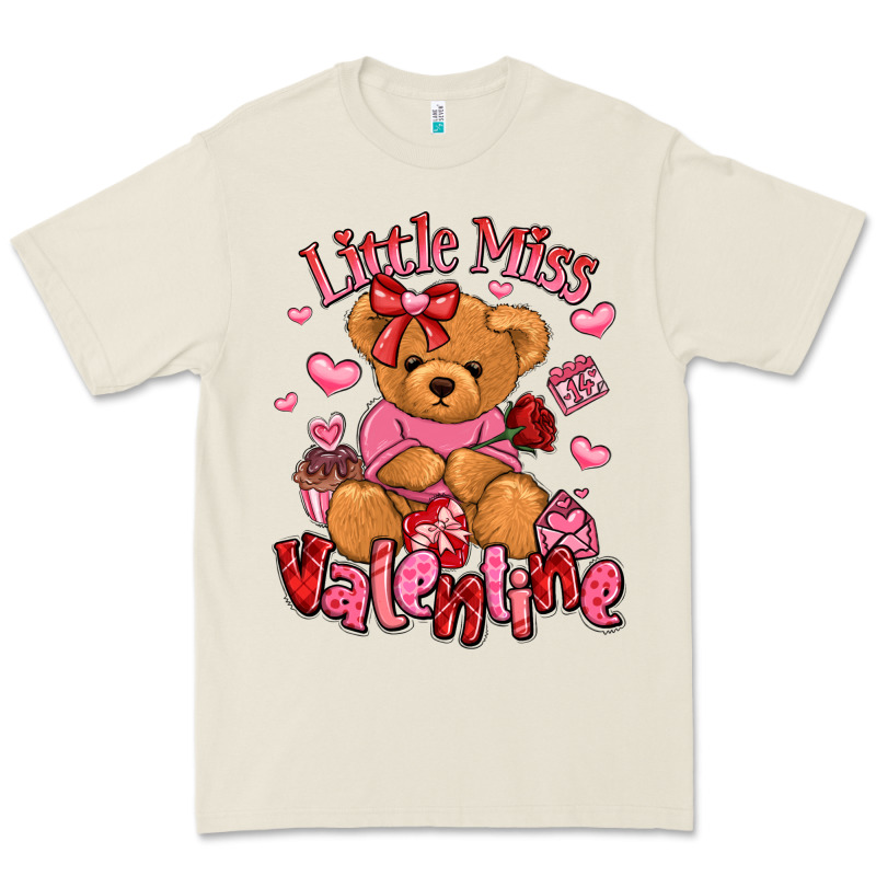 Little Miss Valentine Teddy Bear Premium Tee by LillyAllenDesigns | Teevron