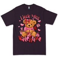 Plum little miss valentine teddy bear Premium Tee - LillyAllenDesigns