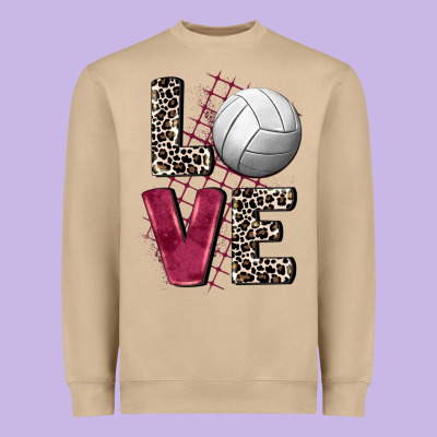 Love Volleyball Heavyweight Sweatshirt Designed By Fadigitalartstudio