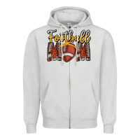 Dove Grey Football Mom Zipper Hoodie - CowhideDigitalArt