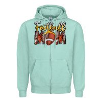 Seafoam Football Mom Zipper Hoodie - CowhideDigitalArt