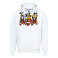 White Football Mom Zipper Hoodie - CowhideDigitalArt