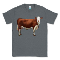 Charcoal Heather hereford cow Classic Tee - LillyAllenDesigns
