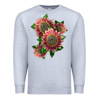 Heather Grey 4 crimson blaze sunflower Premium Sweatshirt - LillyAllenDesigns