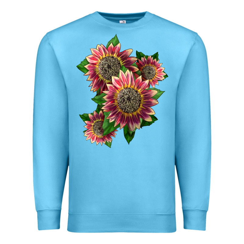 4 Crimson Blaze Sunflower Premium Sweatshirt by LillyAllenDesigns | Teevron