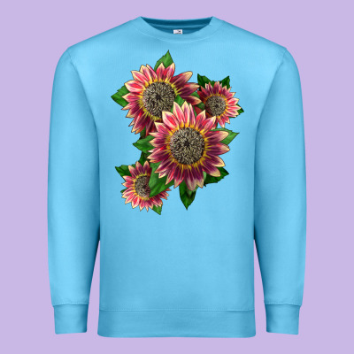 4 Crimson Blaze Sunflower Premium Sweatshirt Designed By Lillyallendesigns