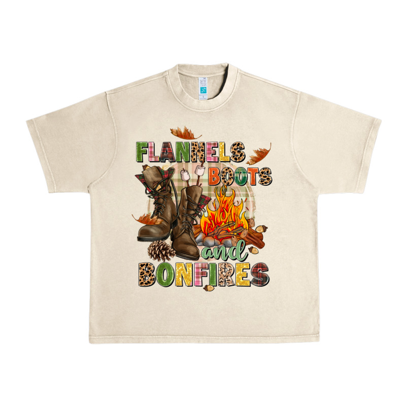 Flannels Boots And Bonfires Urban Heavy Tee by NancyCooperArtShop | Teevron