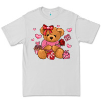 Dove Grey valentines day teddy bear Premium Tee - LillyAllenDesigns