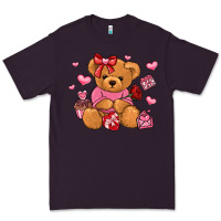 Plum valentines day teddy bear Premium Tee - LillyAllenDesigns
