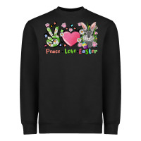 Black peace love easter bunny Heavyweight Sweatshirt - FaDigitalArtStudio