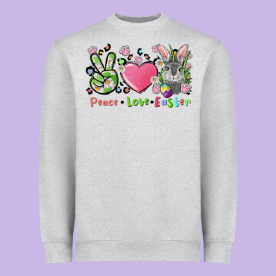 Peace Love Easter Bunny Heavyweight Sweatshirt Designed By Fadigitalartstudio