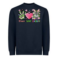 Navy peace love easter bunny Heavyweight Sweatshirt - FaDigitalArtStudio