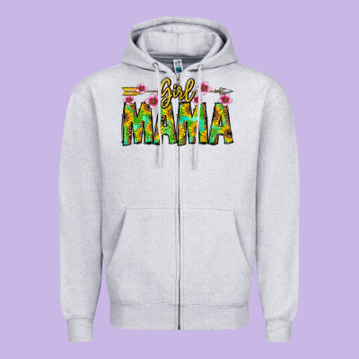 Girl Mama Zipper Hoodie Designed By Cowhidedigitalart