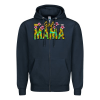 Navy Girl Mama Zipper Hoodie - CowhideDigitalArt
