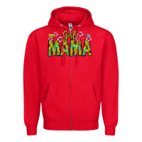 Red Girl Mama Zipper Hoodie - CowhideDigitalArt