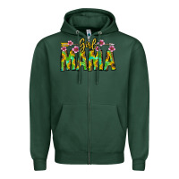 Sports Green Girl Mama Zipper Hoodie - CowhideDigitalArt