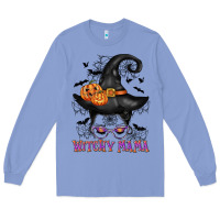 Colony Blue witchy mama messy bun Long Sleeve Tee - CowGirlArtShop