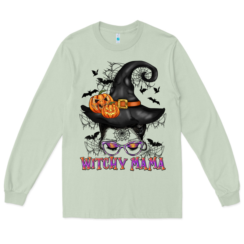 Witchy Mama Messy Bun Long Sleeve Tee by CowGirlArtShop | Teevron
