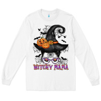 White witchy mama messy bun Long Sleeve Tee - CowGirlArtShop