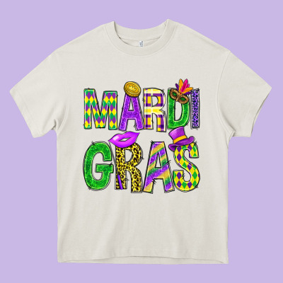 Mardi Gras Carnival Masks Digital Paper Heavy Core Tee Designed By Bundleandbundleshop