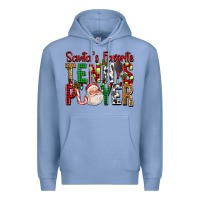 Colony Blue Santa's Favorite Tennis Player For Christmas Premium Hoodie - FaDigitalArtStudio