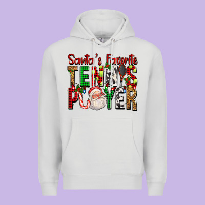 Santa's Favorite Tennis Player For Christmas Premium Hoodie Designed By Fadigitalartstudio