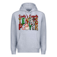 Heather Grey Santa's Favorite Tennis Player For Christmas Premium Hoodie - FaDigitalArtStudio
