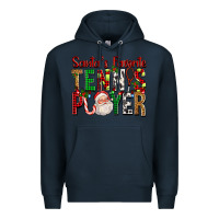 Navy Santa's Favorite Tennis Player For Christmas Premium Hoodie - FaDigitalArtStudio