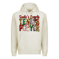 Oatmeal Heather Santa's Favorite Tennis Player For Christmas Premium Hoodie - FaDigitalArtStudio