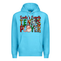 Ocean Blue Santa's Favorite Tennis Player For Christmas Premium Hoodie - FaDigitalArtStudio