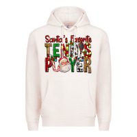 Pale Pink Santa's Favorite Tennis Player For Christmas Premium Hoodie - FaDigitalArtStudio