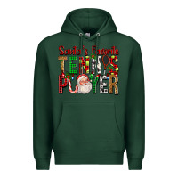 Sports Green Santa's Favorite Tennis Player For Christmas Premium Hoodie - FaDigitalArtStudio