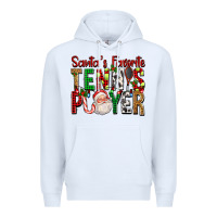 White Santa's Favorite Tennis Player For Christmas Premium Hoodie - FaDigitalArtStudio