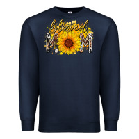 Navy blessed mom sunflower Premium Sweatshirt - RacoonDesign
