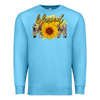 Ocean Blue blessed mom sunflower Premium Sweatshirt - RacoonDesign
