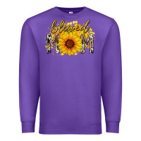 Purple blessed mom sunflower Premium Sweatshirt - RacoonDesign