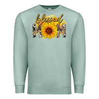 Seafoam blessed mom sunflower Premium Sweatshirt - RacoonDesign